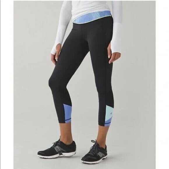 Lululemon Pace Rival Crop Wind Chill White Lullaby Cropped Leggings Size 2‎ - Picture 1 of 12